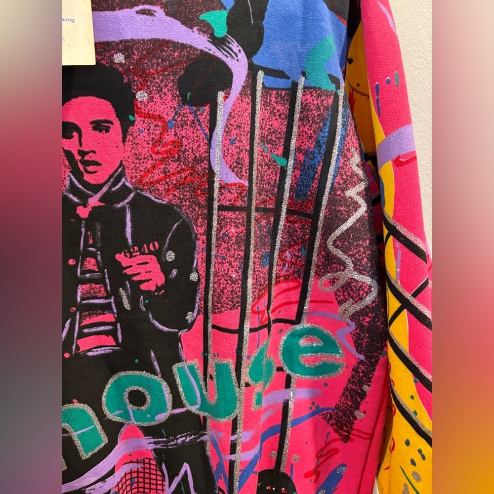 Vintage 1980’s Elvis Presley Liberty Flyer Jailhouse Rock Neon Sweater NWT Sz M - Picture 6 of 16